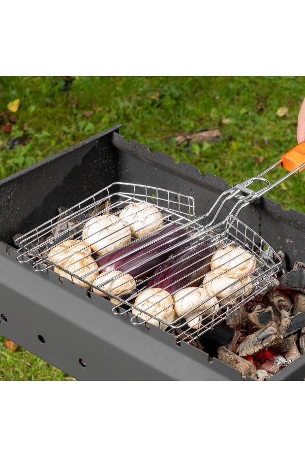 Решетка гриль 305 х 235 х 55 мм, объемная, хромированная Camping Palisad