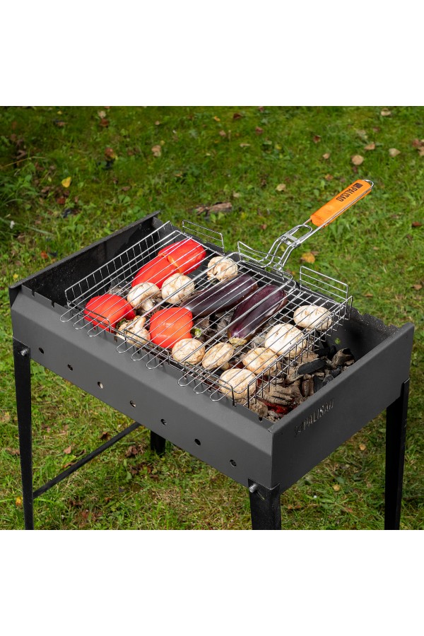 Решетка гриль 315 х 410 х 70 мм, объемная, хромированная Camping Palisad