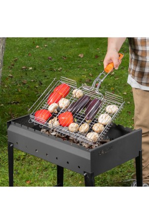 Решетка гриль 315 х 410 х 70 мм, объемная, хромированная Camping Palisad