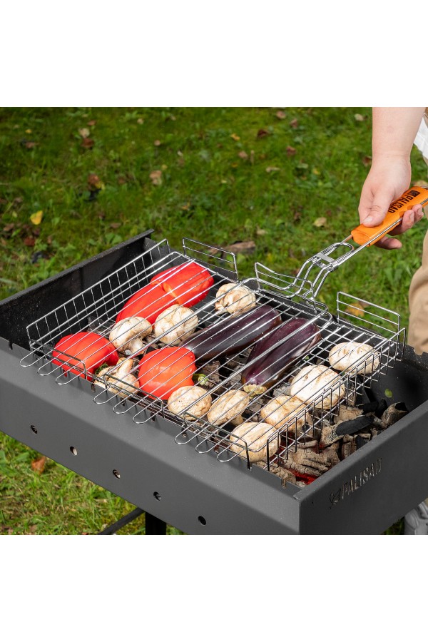 Решетка гриль 315 х 410 х 70 мм, объемная, хромированная Camping Palisad