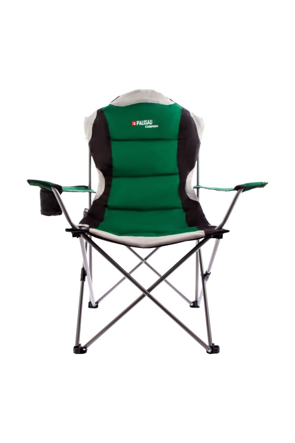 Кресло складное с подлокотниками и подстаканником, 60 х 60 х 110/92 см, Camping Palisad