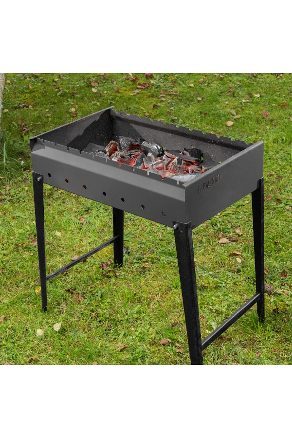 Мангал сварной, 605 х 375 х 138/640 мм, сталь 2 мм, Camping Palisad