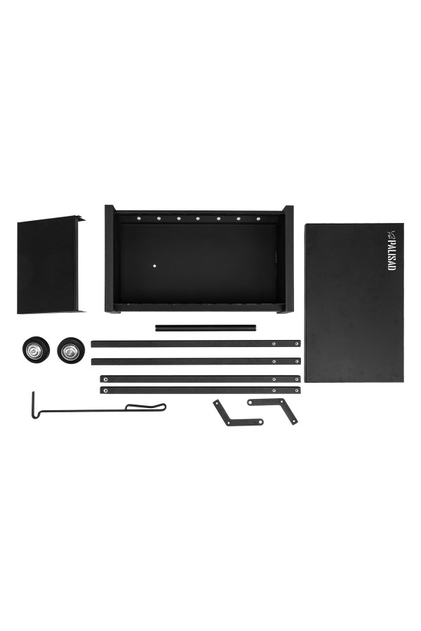 Мангал сварной на колесах, 662 х 390 х 152/805 мм, сталь 2 мм, кочерга в комплекте, Camping Palisad