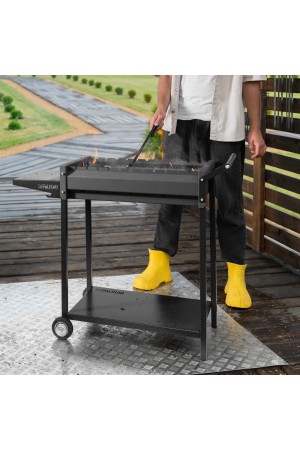 Мангал сварной на колесах, 662 х 390 х 152/805 мм, сталь 2 мм, кочерга в комплекте, Camping Palisad