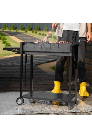 Мангал сварной на колесах, 662 х 390 х 152/805 мм, сталь 2 мм, кочерга в комплекте, Camping Palisad