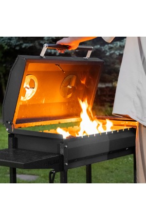 Мангал сварной на колесах, 662 х 390 х 152/805 мм, сталь 2 мм, кочерга в комплекте, Camping Palisad