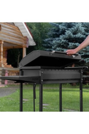 Мангал сварной на колесах, 662 х 390 х 152/805 мм, сталь 2 мм, кочерга в комплекте, Camping Palisad