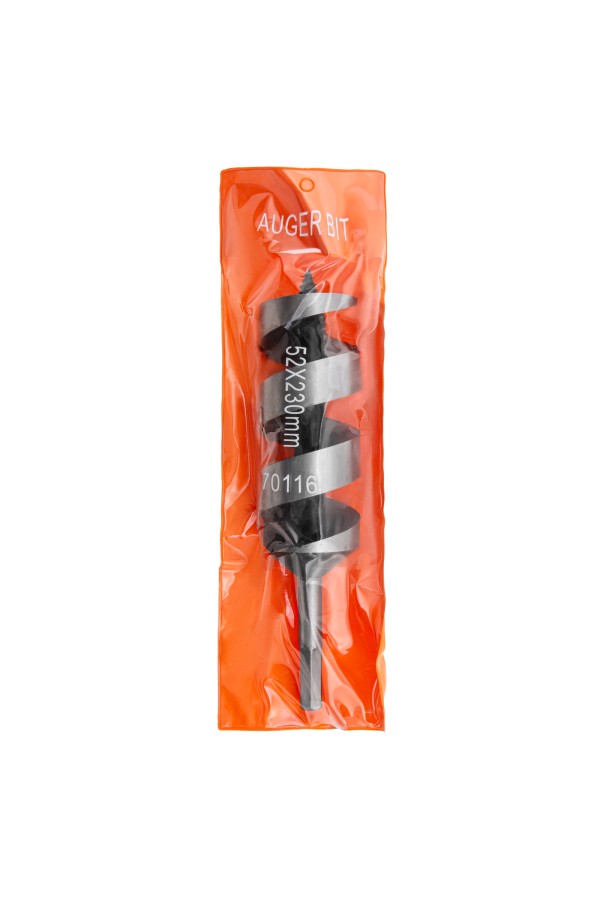 Сверло по дереву шнековое, 52 х 230 мм, шестигранный хвостовик Matrix