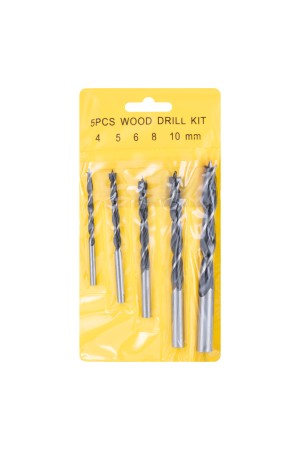 Набор сверл по дереву, 4-5-6-8-10 мм, 5 шт, цилиндрический хвостовик Sparta