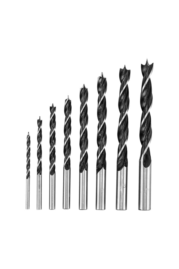 Набор сверл по дереву, 3-4-5-6-7-8-9-10 мм, 8 шт, цилиндрический хвостовик Sparta
