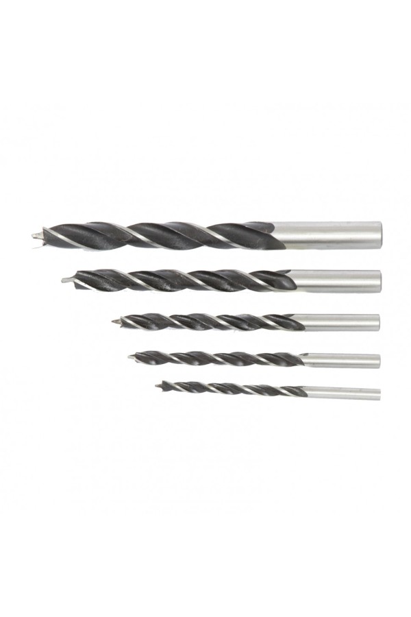 Набор сверл по дереву, 4-5-6-8-10 мм, 5 шт, цилиндрический хвостовик Сибртех