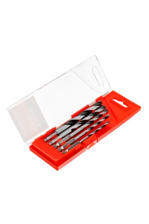 Набор сверл по дереву, 4-5-6-8-10 мм, 5 шт, шестигранный хвостовик, пластиковый кейс, Matrix