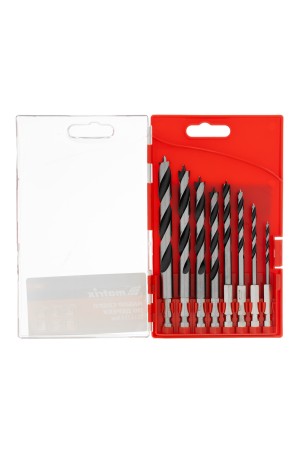 Набор сверл по дереву, 3-4-5-6-7-8-9-10 мм, 8 шт, шестигранный хвостовик, пластиковый кейс, Matrix