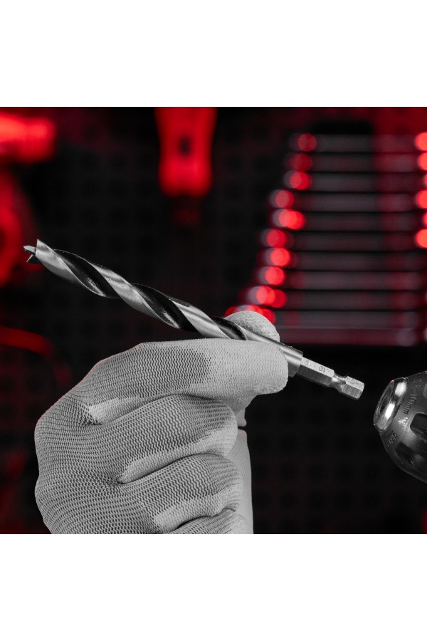 Набор сверл по дереву, 3-4-5-6-7-8-9-10 мм, 8 шт, шестигранный хвостовик, пластиковый кейс, Matrix