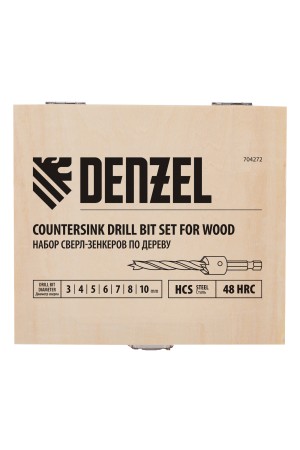 Набор сверл зенкеров по дереву, 3-10 мм, 7 шт // Denzel