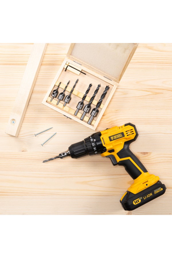 Набор сверл зенкеров по дереву, 3-10 мм, 7 шт Denzel