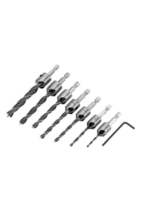 Набор сверл зенкеров по дереву, 3-10 мм, 7 шт Denzel