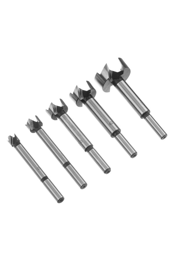 Набор сверл Форстнера по дереву, 10-15-20-25-35 мм, 5 шт, в деревянном боксе, цилиндрический хвостовик Sparta