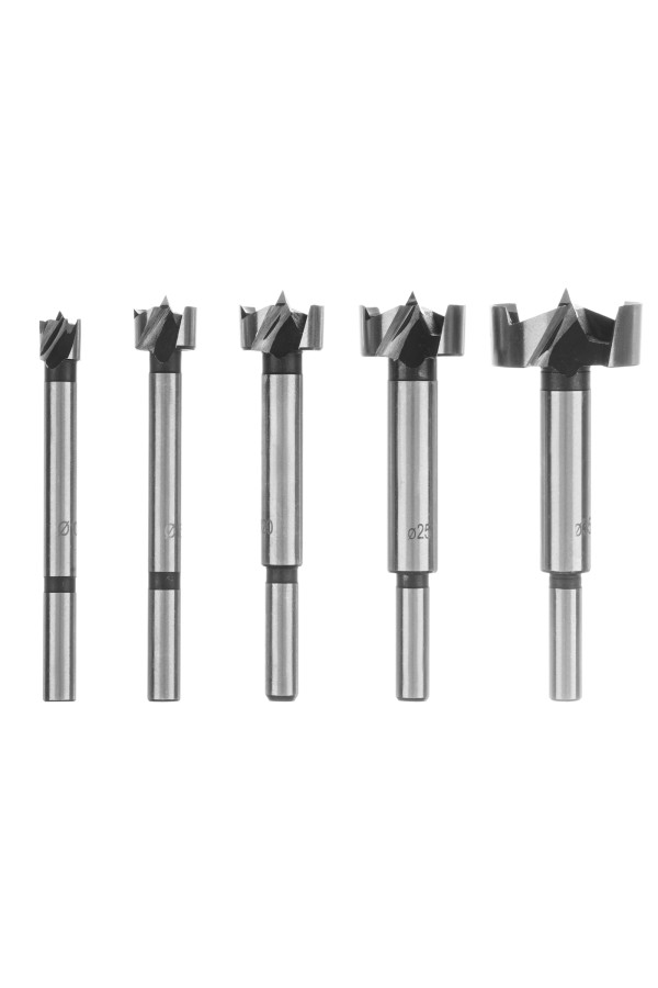 Набор сверл Форстнера по дереву, 10-15-20-25-35 мм, 5 шт, в деревянном боксе, цилиндрический хвостовик Sparta