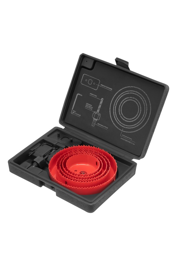 Набор кольцевых пил по дереву, 64-127 мм, 8 предметов Matrix