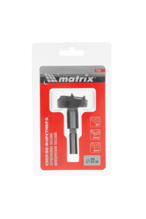 Сверло Форстнера по дереву, 32 мм, твердосплавные пластины, цилиндрический хвостовик Matrix