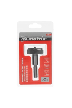 Сверло Форстнера по дереву, 35 мм, твердосплавные пластины, цилиндрический хвостовик Matrix