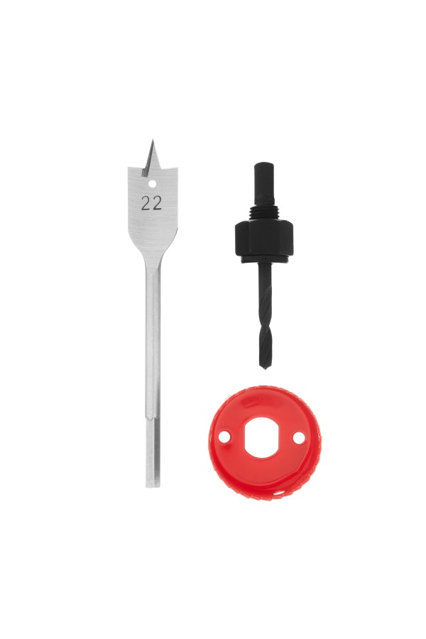 Набор для установки врезных замков, 22 мм х 48 мм, перовое сверло, кольцевая пила Matrix