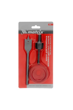 Набор для установки врезных замков, 22 мм х 54 мм, перовое сверло, кольцевая пила Matrix