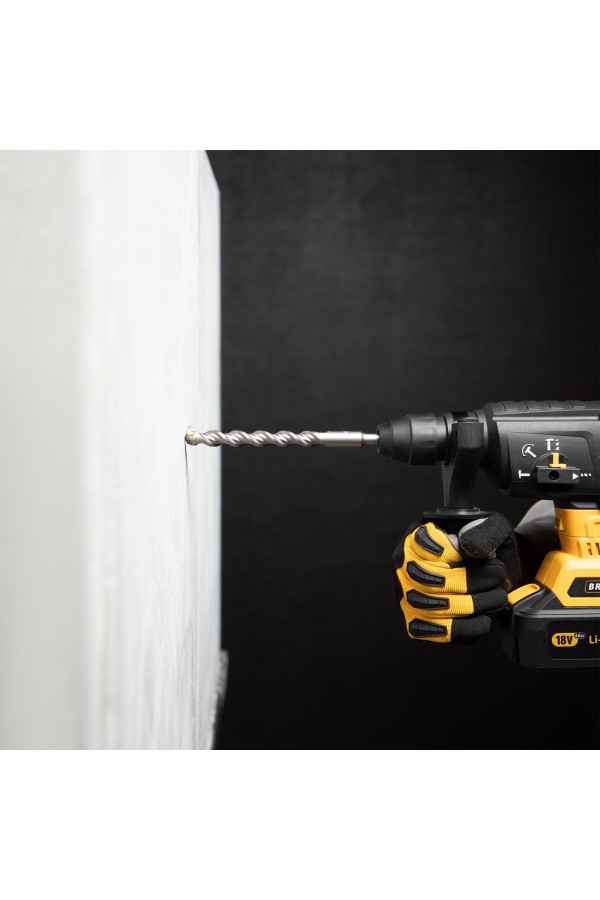 Бур по бетону, двойная спираль, три пылеотводящие кромки, 12 x 210 мм DENZEL