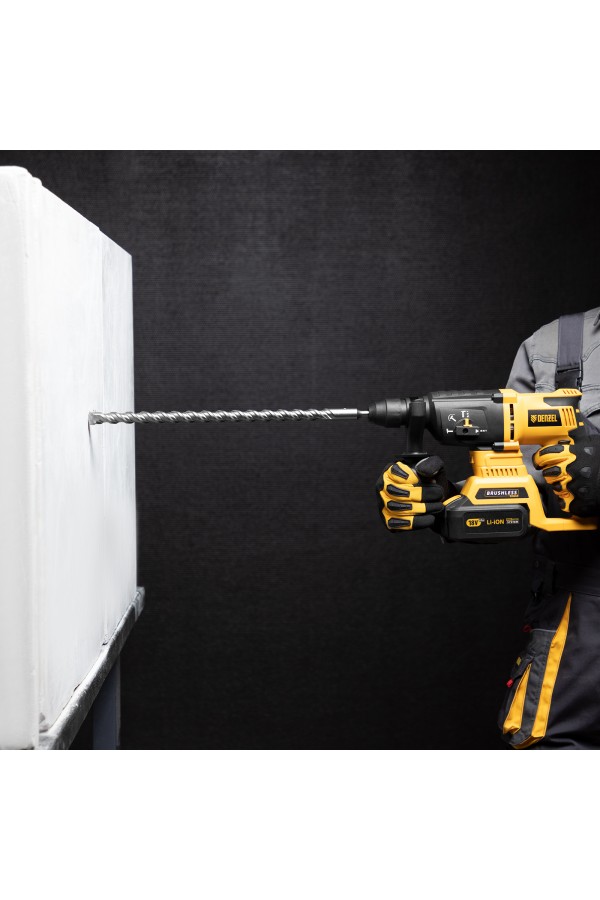 Бур по бетону, двойная спираль, три пылеотводящие кромки, 16 x 460 мм DENZEL