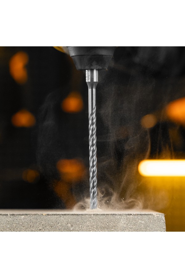 Бур по бетону, цельная крестовая пластина, 6x165 мм, SDS PLUS Denzel