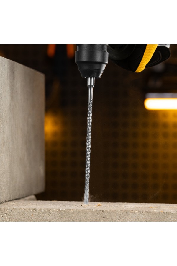 Бур по бетону, цельная крестовая пластина, 6x215 мм, SDS PLUS Denzel