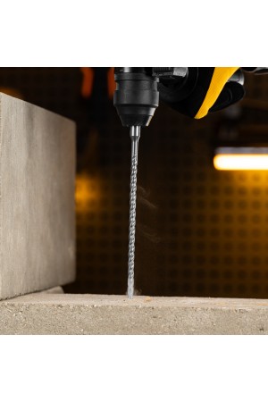 Бур по бетону, цельная крестовая пластина, 6x265 мм, SDS PLUS Denzel