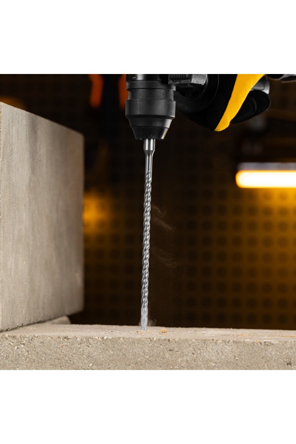 Бур по бетону, цельная крестовая пластина, 6x265 мм, SDS PLUS Denzel