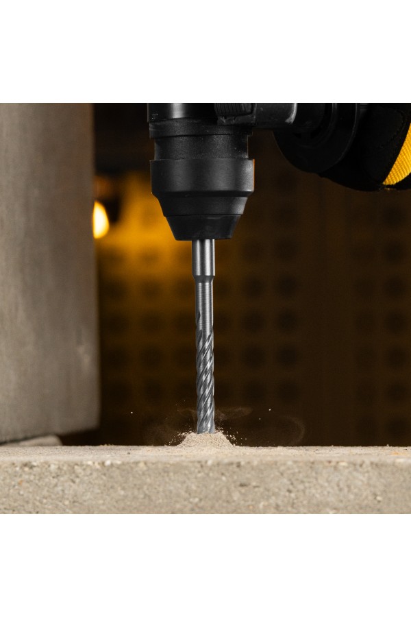 Бур по бетону, цельная крестовая пластина, 8x165 мм, SDS PLUS Denzel