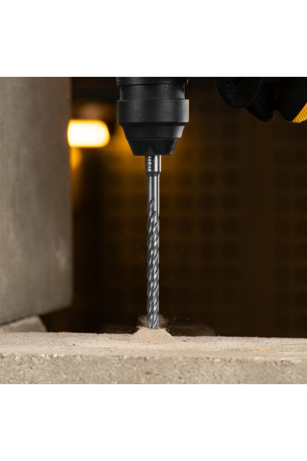 Бур по бетону, цельная крестовая пластина, 8x215 мм, SDS PLUS Denzel