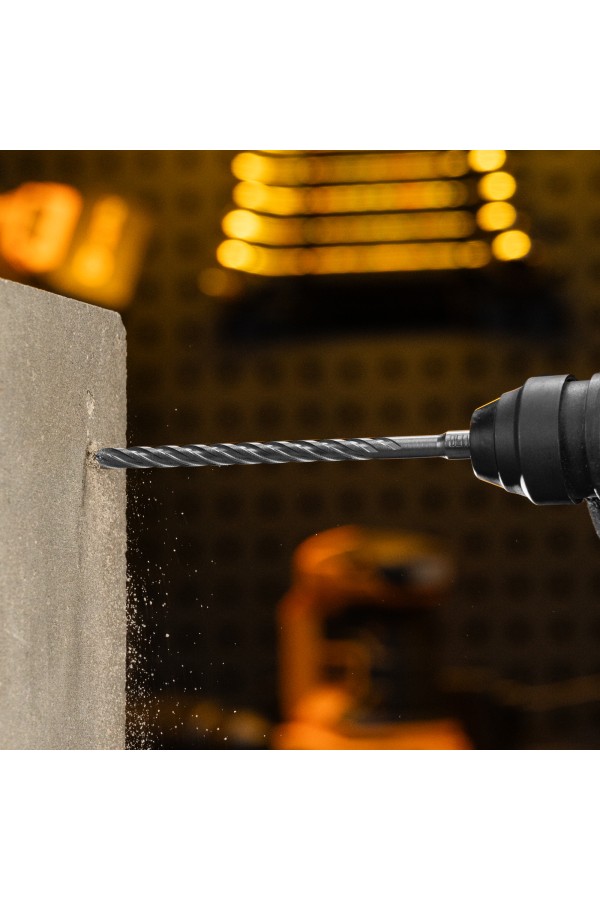 Бур по бетону, цельная крестовая пластина, 10x215 мм, SDS PLUS Denzel