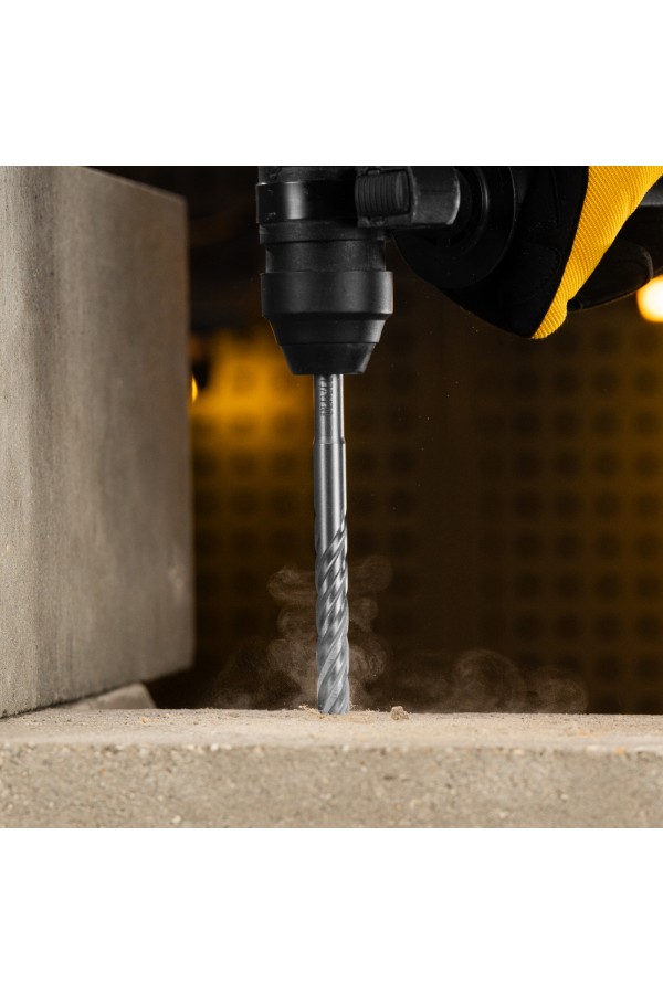 Бур по бетону, цельная крестовая пластина, 12x165 мм, SDS PLUS Denzel