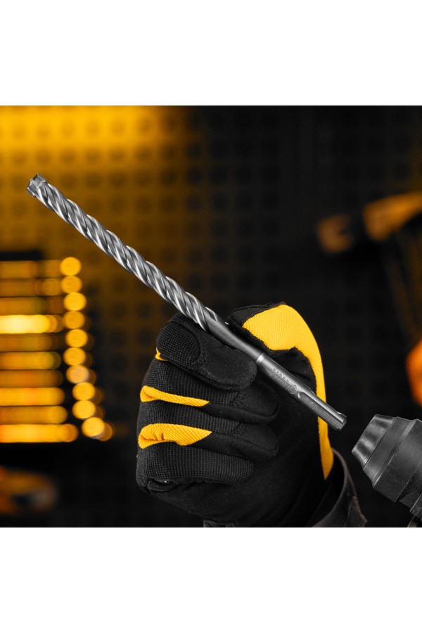 Бур по бетону, цельная крестовая пластина, 12x215 мм, SDS PLUS Denzel