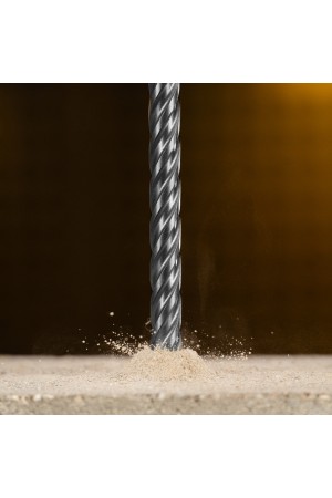 Бур по бетону, цельная крестовая пластина, 12x265 мм, SDS PLUS Denzel