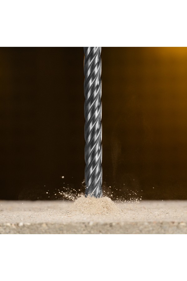 Бур по бетону, цельная крестовая пластина, 12x265 мм, SDS PLUS Denzel