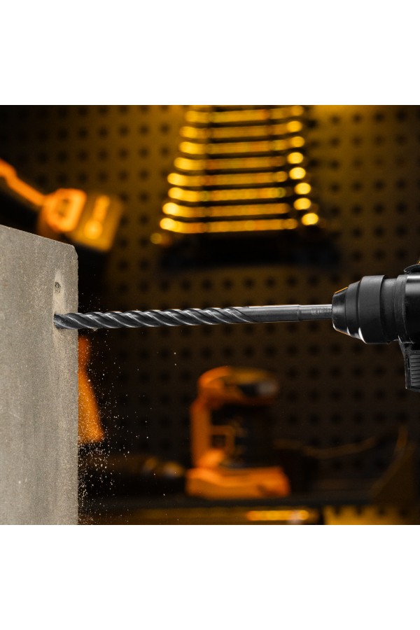 Бур по бетону, цельная крестовая пластина, 12x265 мм, SDS PLUS Denzel