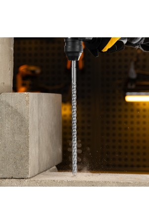 Бур по бетону, цельная крестовая пластина, 12x315 мм, SDS PLUS Denzel