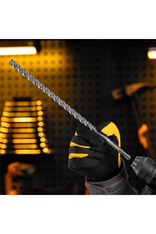 Бур по бетону, цельная крестовая пластина, 12x315 мм, SDS PLUS Denzel