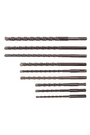 Набор буров по бетону, 6-8-10 х 160, 8-10-12 х 210, 10-12-14 х 260 мм, зубила 4 шт, SDS Plus Matrix
