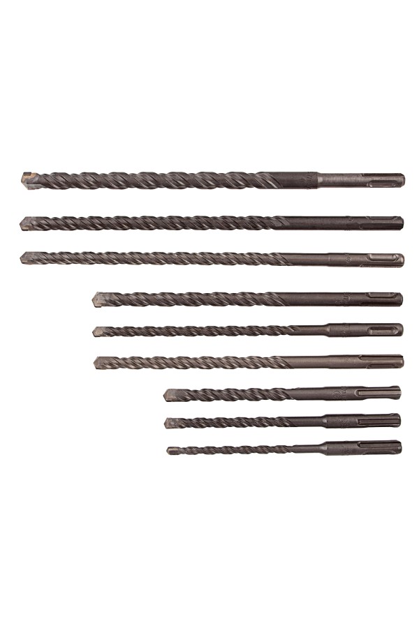 Набор буров по бетону, 6-8-10 х 160, 8-10-12 х 210, 10-12-14 х 260 мм, зубила 4 шт, SDS Plus Matrix