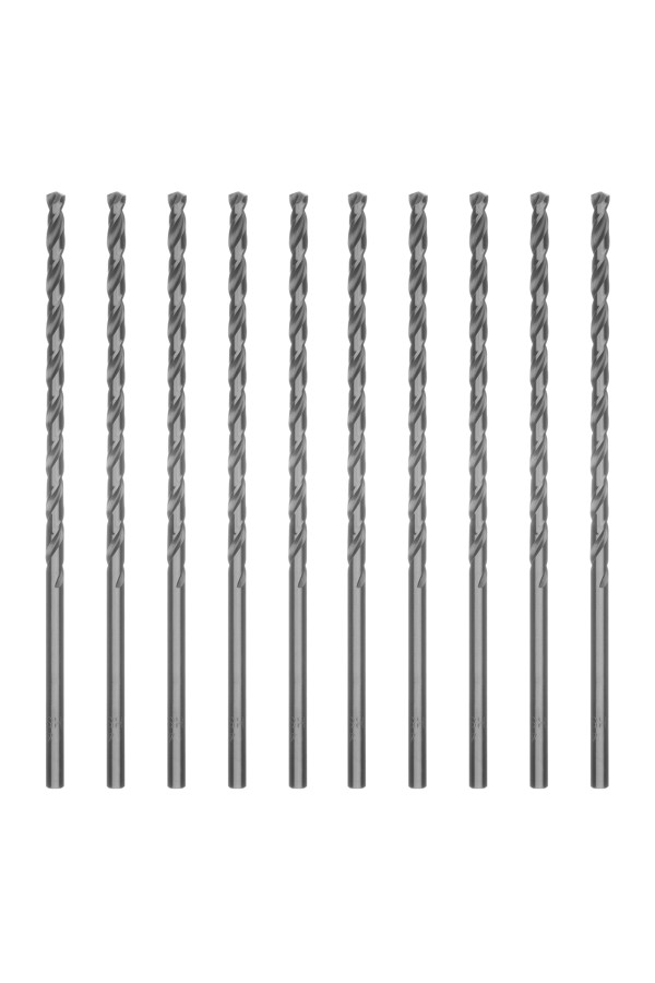 Сверло по металлу, 4 х 119 мм, полированное, удл, HSS, 10 шт, цилиндрический хвостовик Matrix