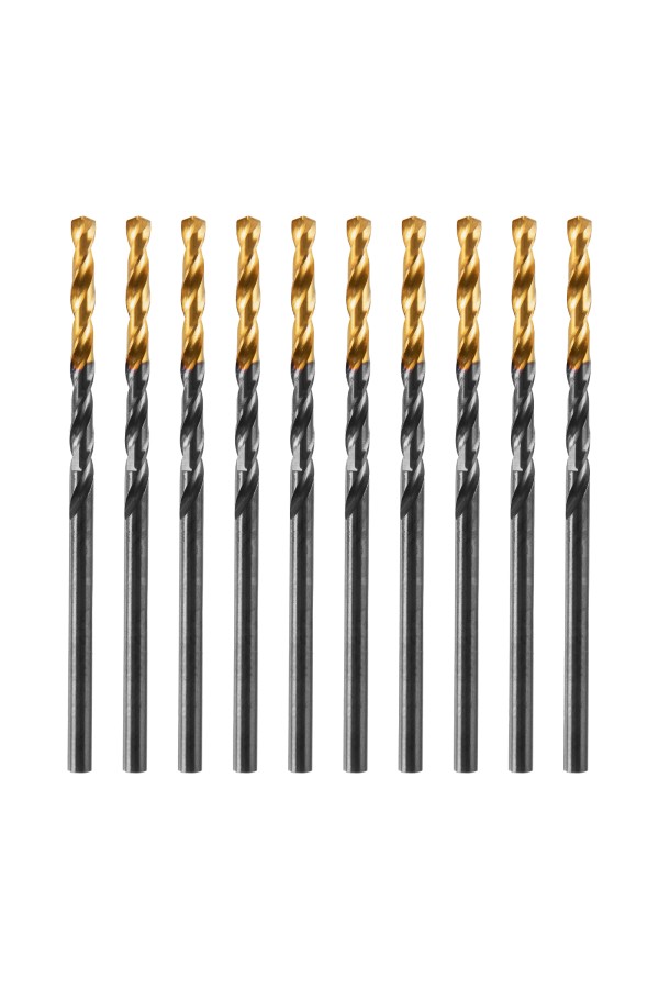 Сверло по металлу, 2,5 мм, HSS-Tin, Golden Tip, 10 шт. Denzel