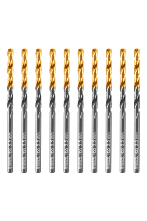 Сверло по металлу, 3,5 мм, HSS-Tin, Golden Tip, 10 шт. Denzel