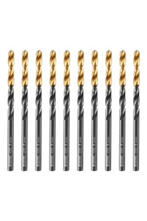 Сверло по металлу, 4 мм, HSS-Tin, Golden Tip, 10 шт. Denzel